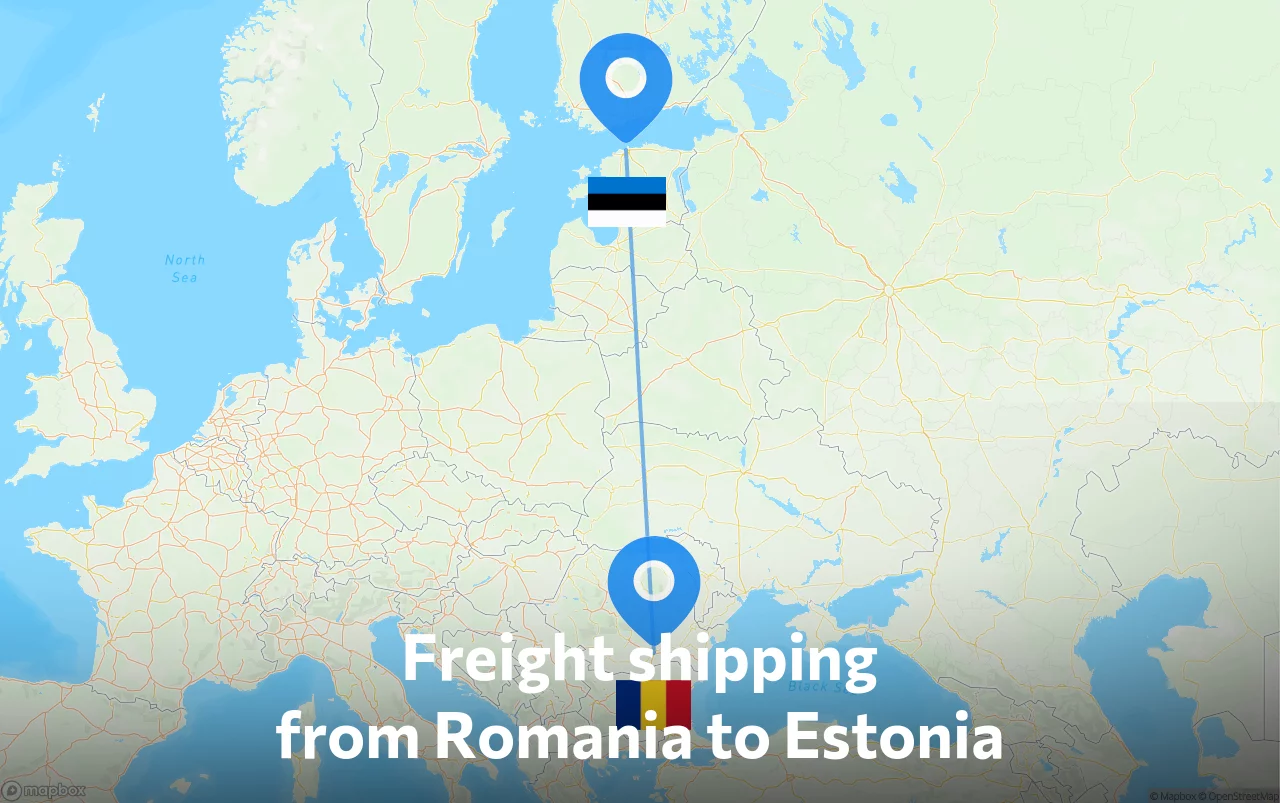 Shipping route from Romania to Estonia