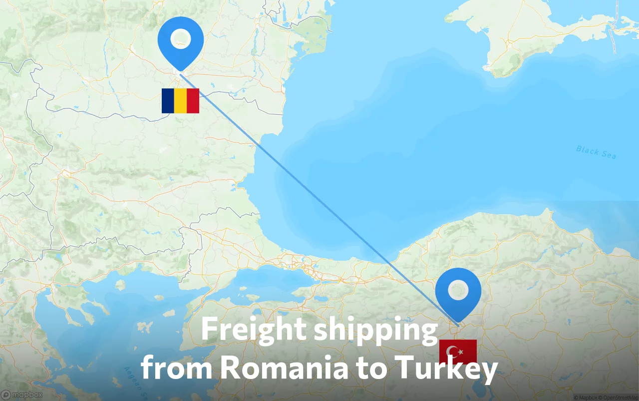 Shipping route from Romania to Turkey
