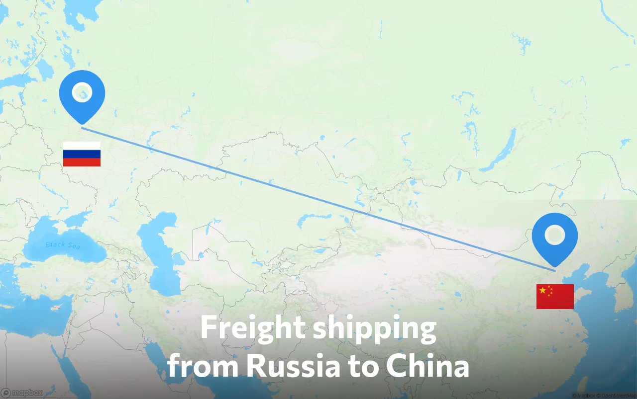 Shipping route from Russia to China