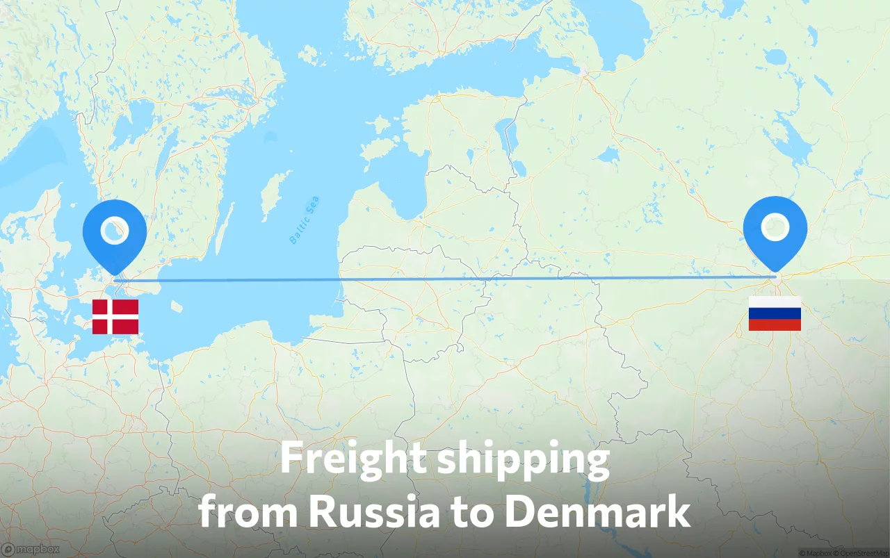 Shipping route from Russia to Denmark