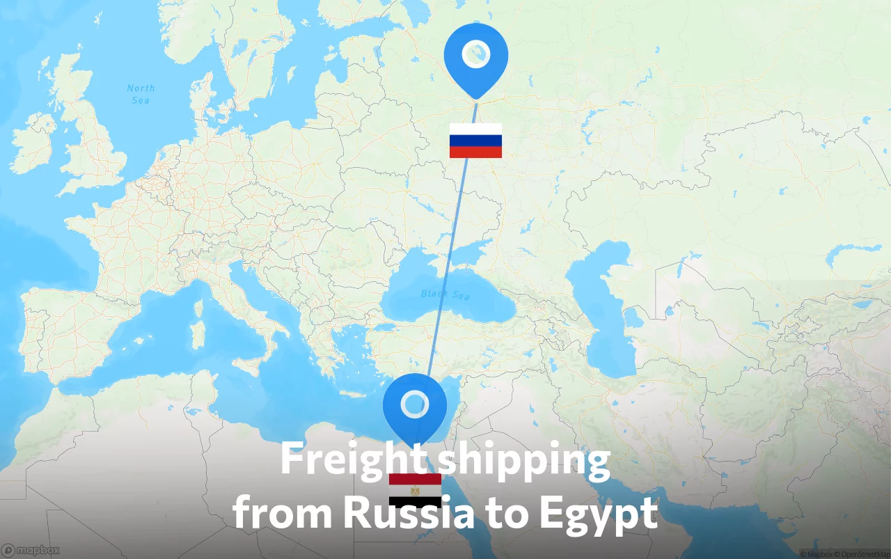 Shipping route from Russia to Egypt