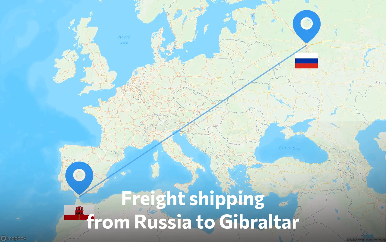 Shipping route from Russia to Gibraltar