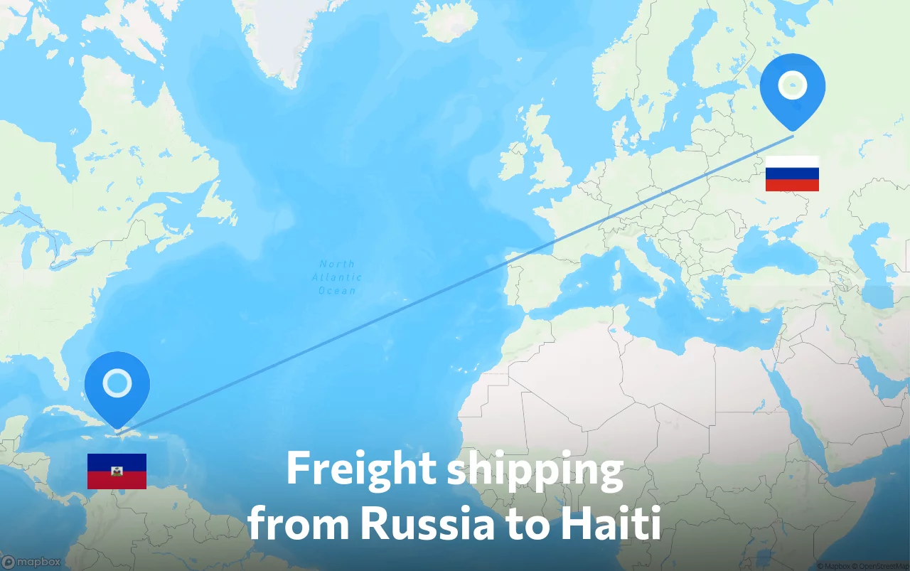 Shipping route from Russia to Haiti