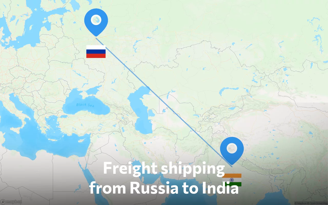 Shipping route from Russia to India