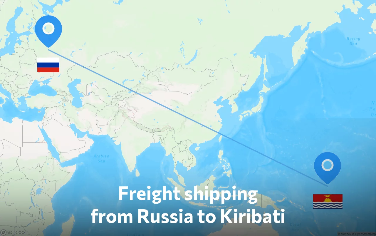 Shipping route from Russia to Kiribati