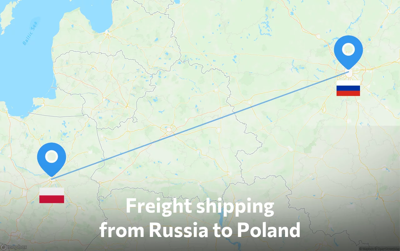 Shipping route from Russia to Poland