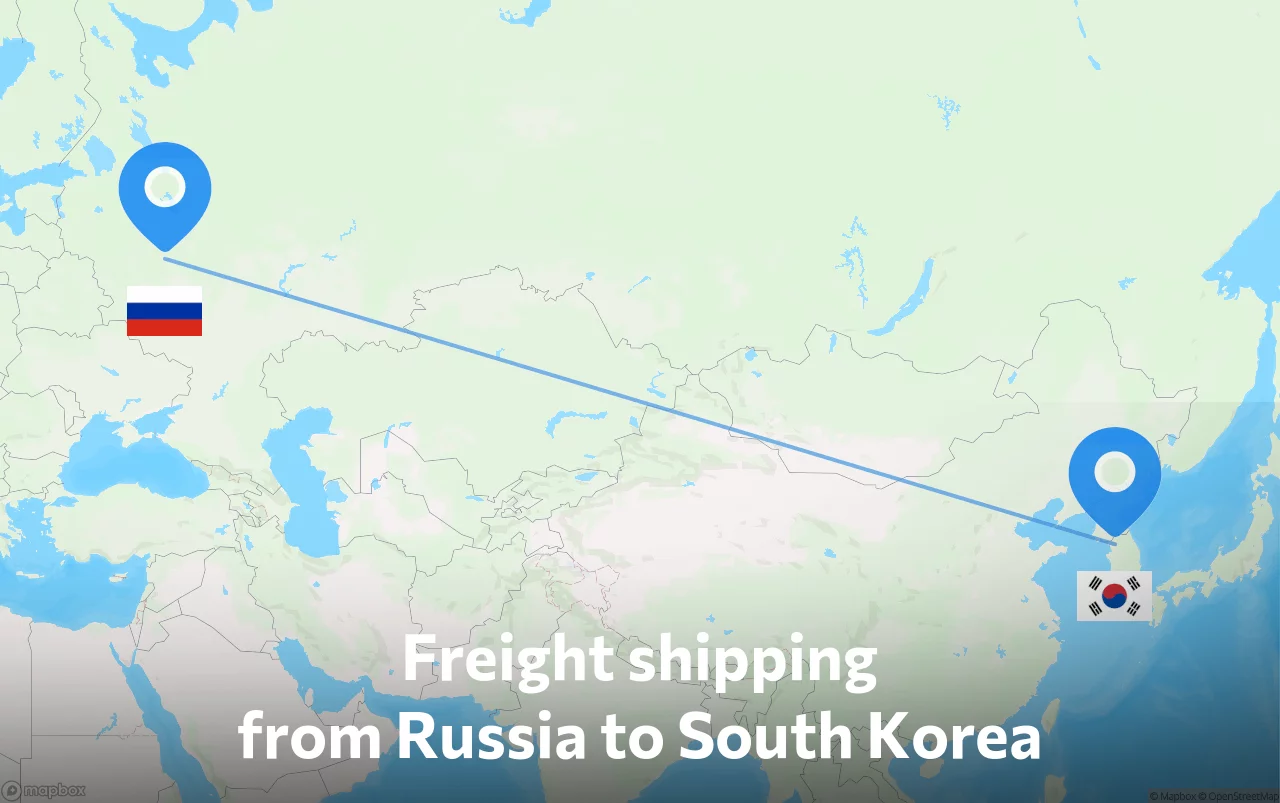 Shipping route from Russia to South Korea