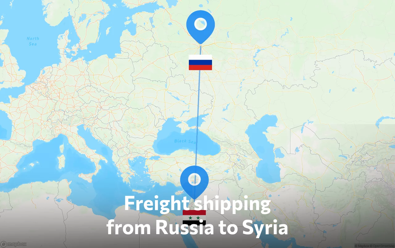 Shipping route from Russia to Syria
