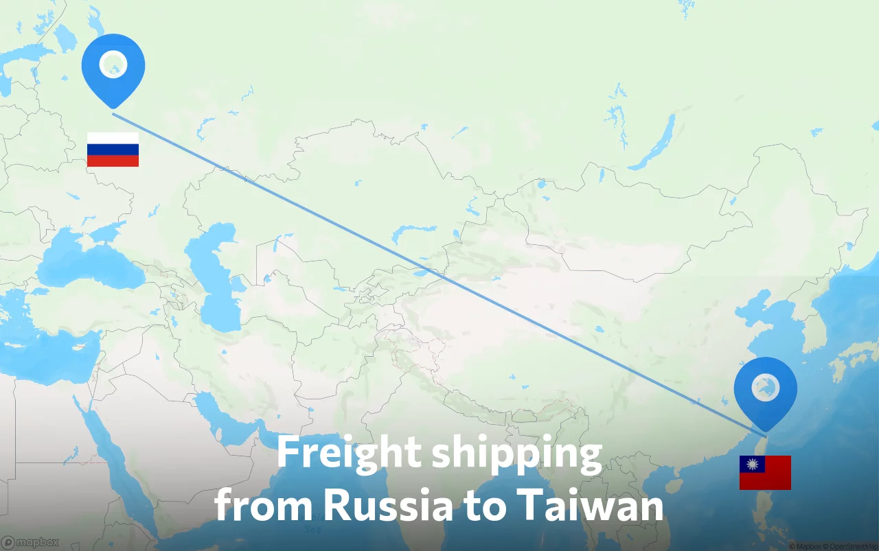 Shipping route from Russia to Taiwan
