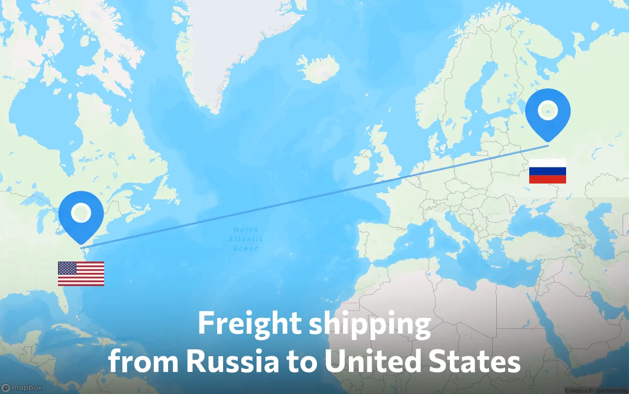 Shipping route from Russia to United States