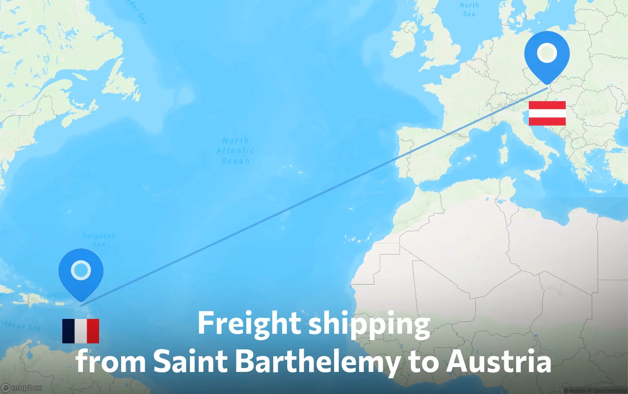Shipping route from Saint Barthelemy to Austria