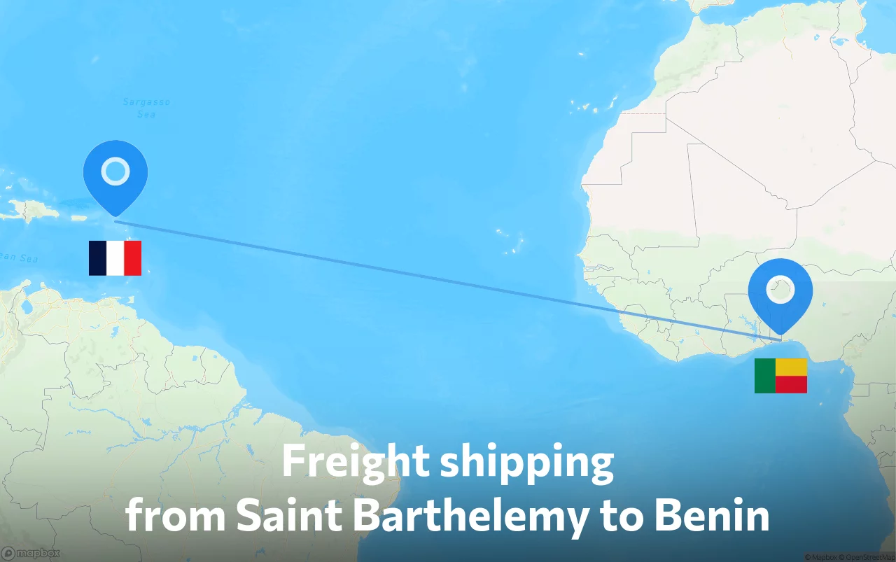 Shipping route from Saint Barthelemy to Benin