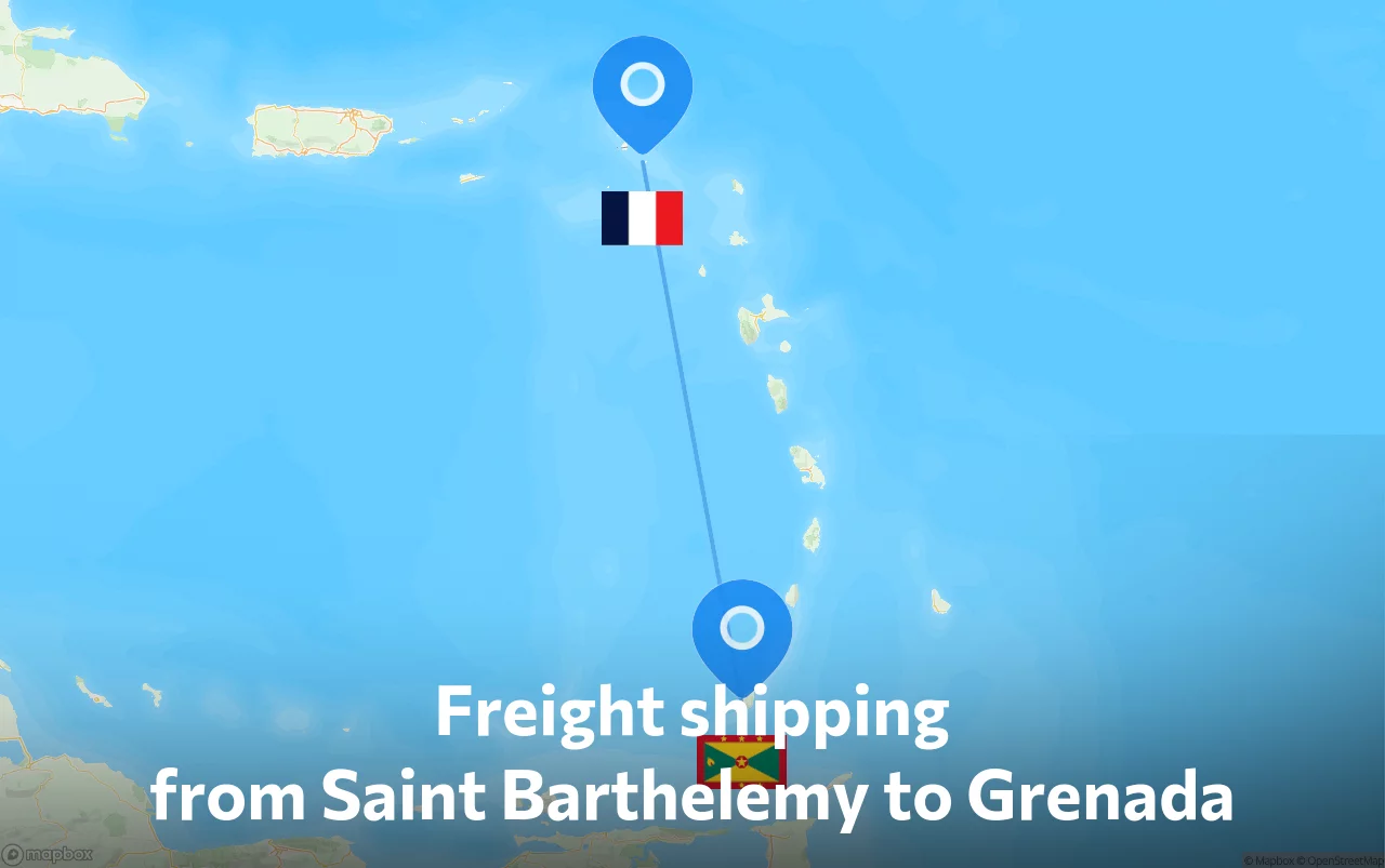Shipping route from Saint Barthelemy to Grenada