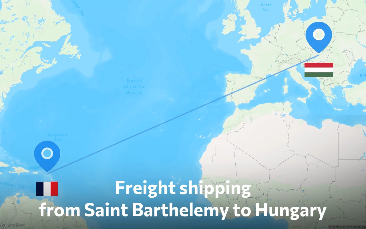 Shipping route from Saint Barthelemy to Hungary