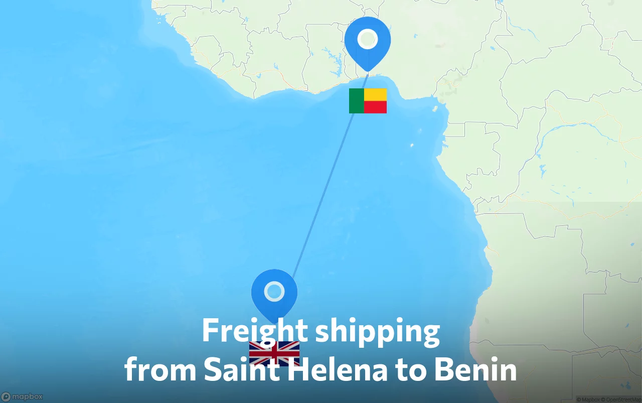 Shipping route from Saint Helena to Benin