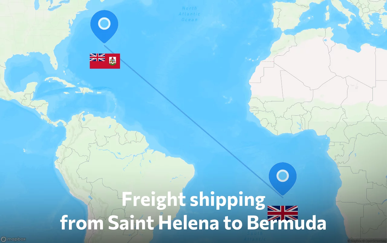 Shipping route from Saint Helena to Bermuda