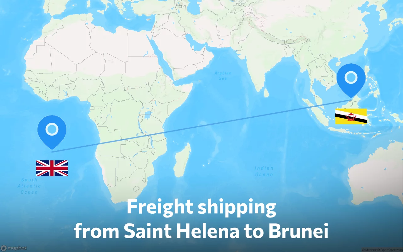 Shipping route from Saint Helena to Brunei