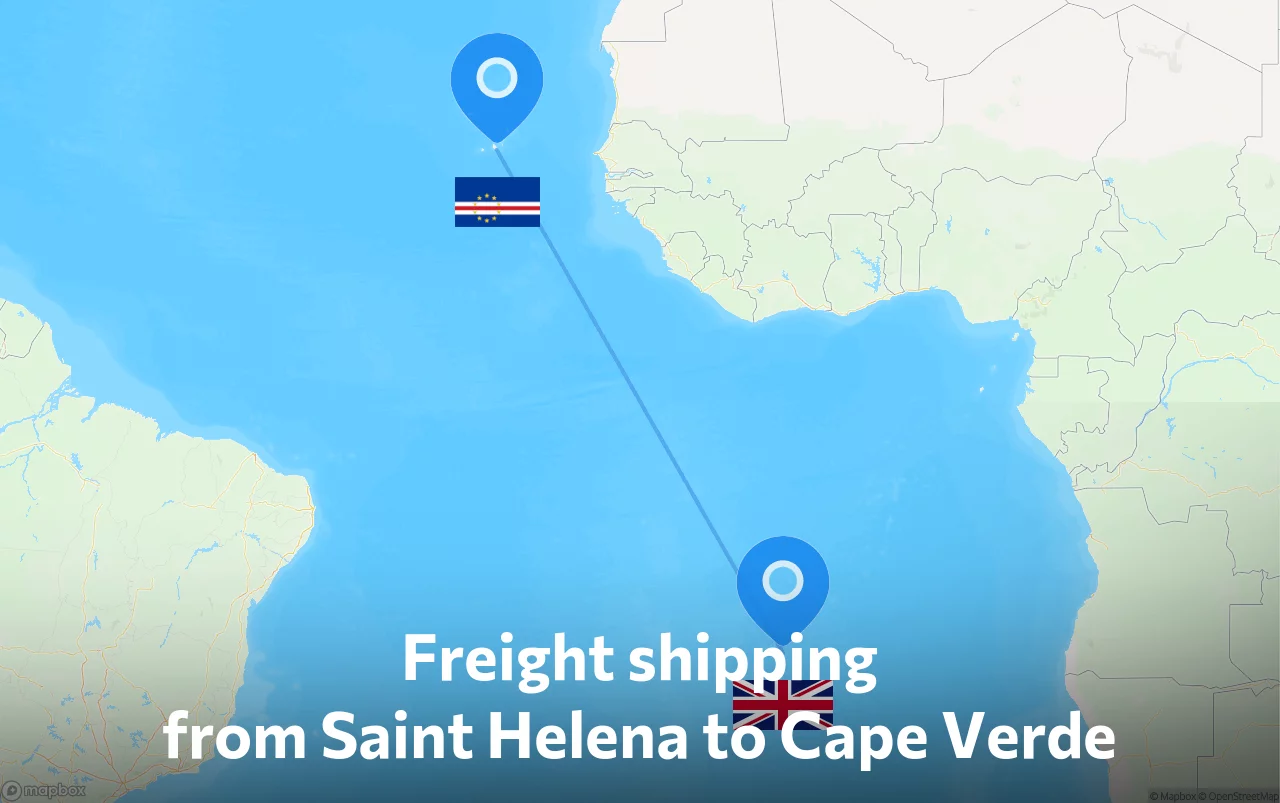 Shipping route from Saint Helena to Cape Verde