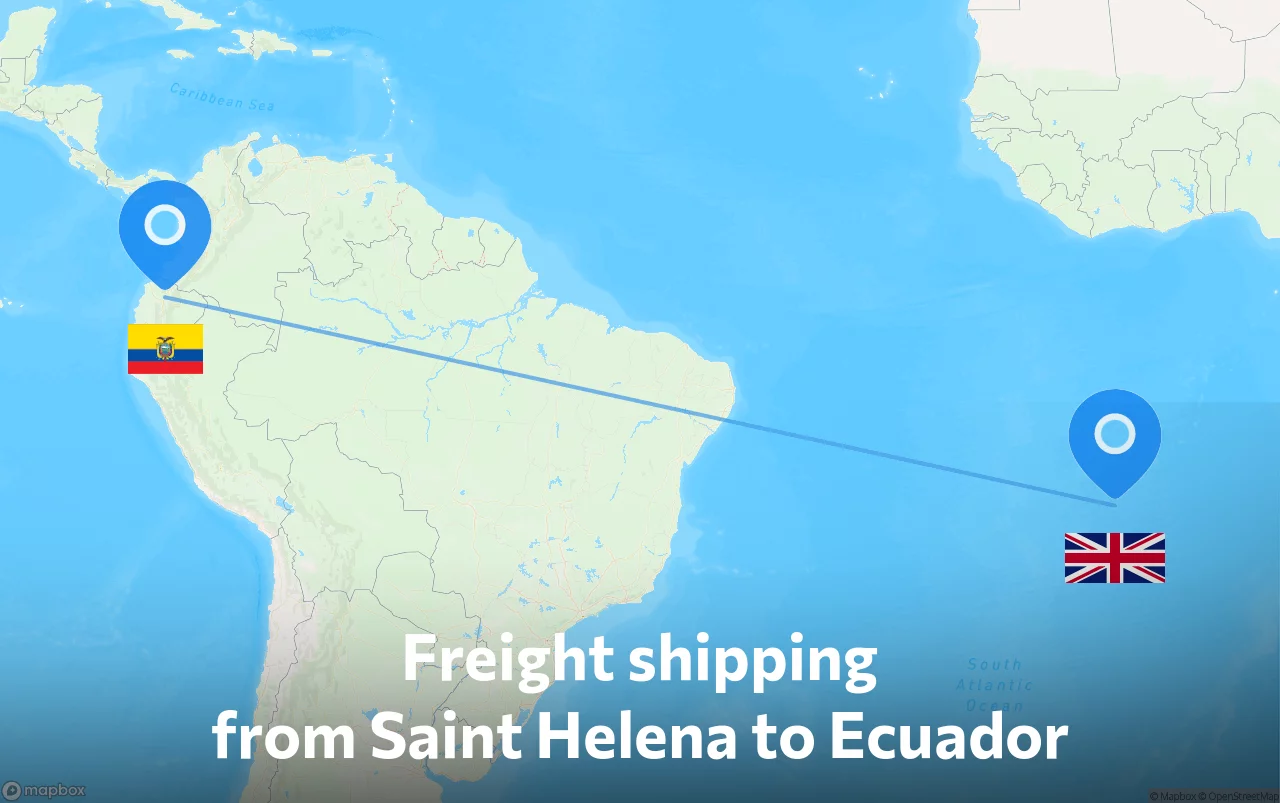 Shipping route from Saint Helena to Ecuador
