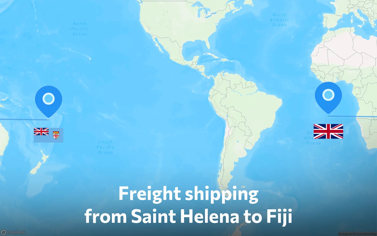 Shipping route from Saint Helena to Fiji