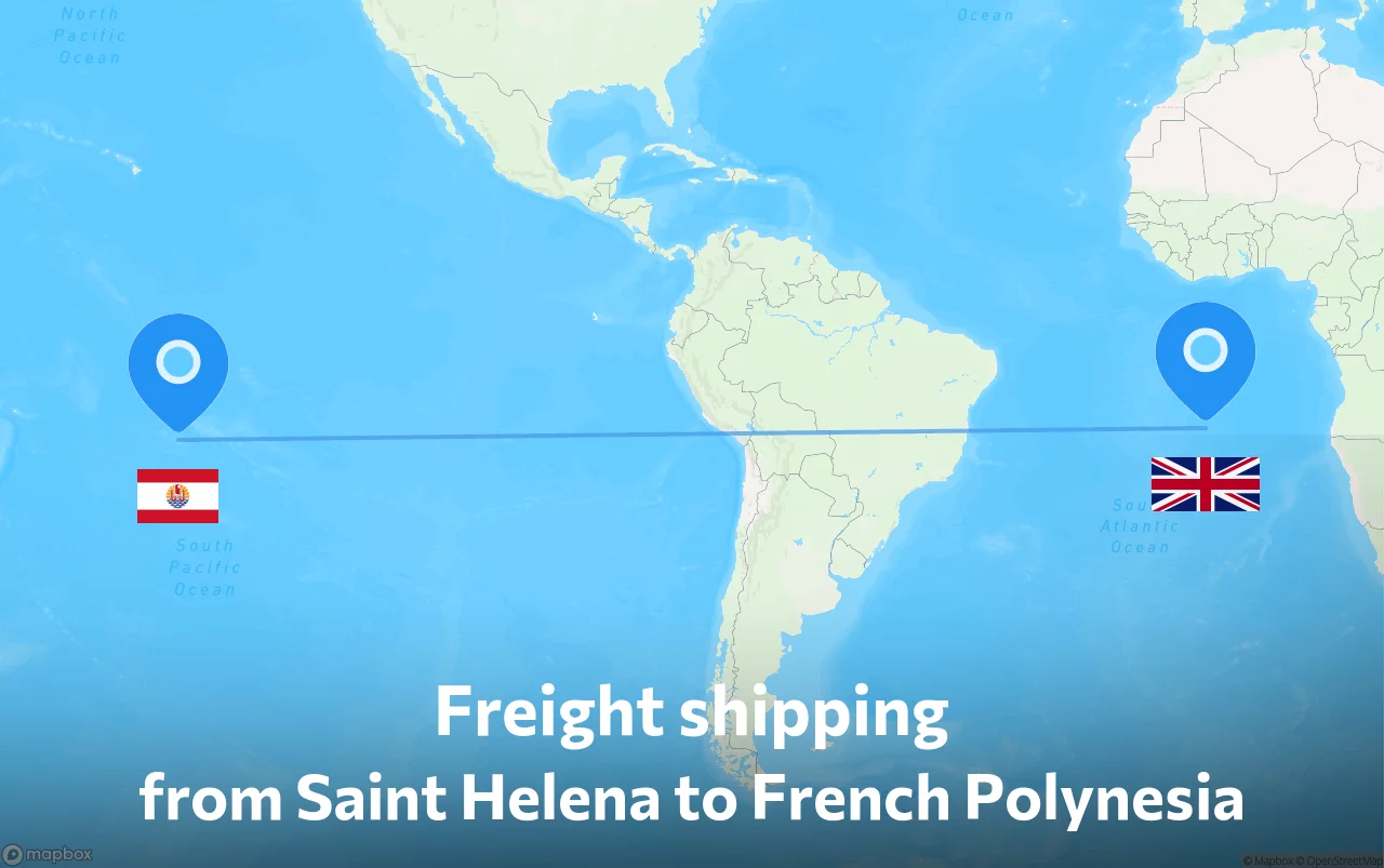 Shipping route from Saint Helena to French Polynesia