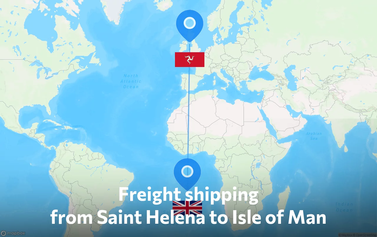 Shipping route from Saint Helena to Isle of Man