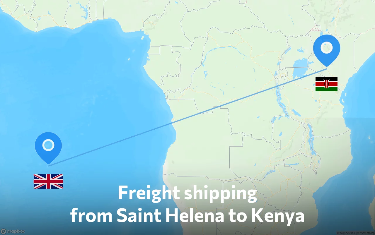 Shipping route from Saint Helena to Kenya