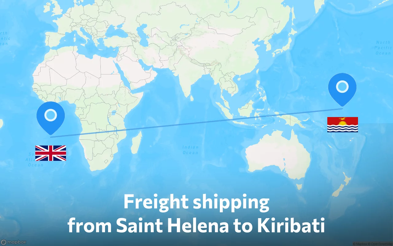 Shipping route from Saint Helena to Kiribati