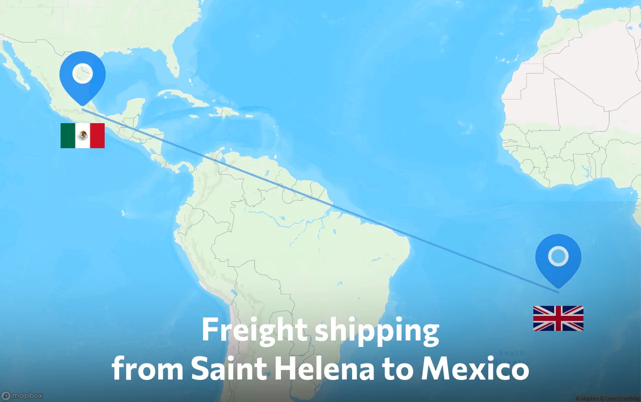 Shipping route from Saint Helena to Mexico