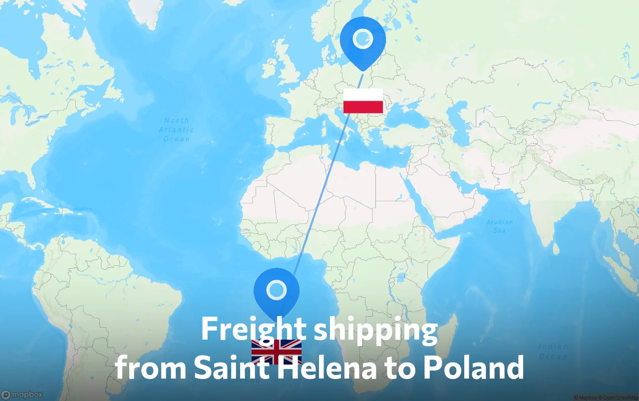 Shipping route from Saint Helena to Poland