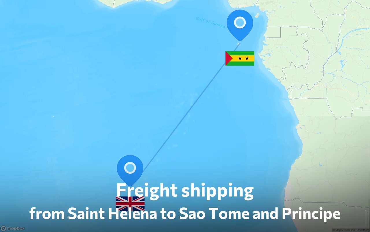 Shipping route from Saint Helena to Sao Tome and Principe