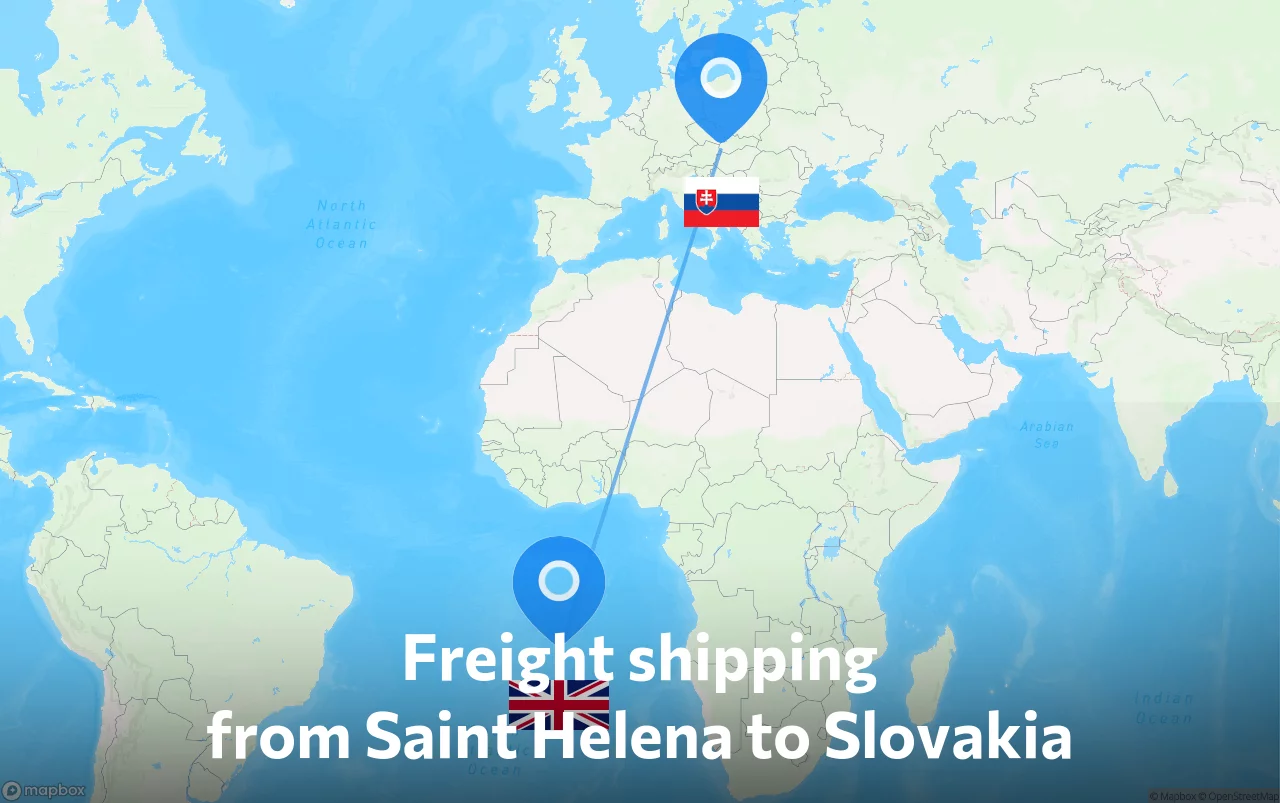 Shipping route from Saint Helena to Slovakia