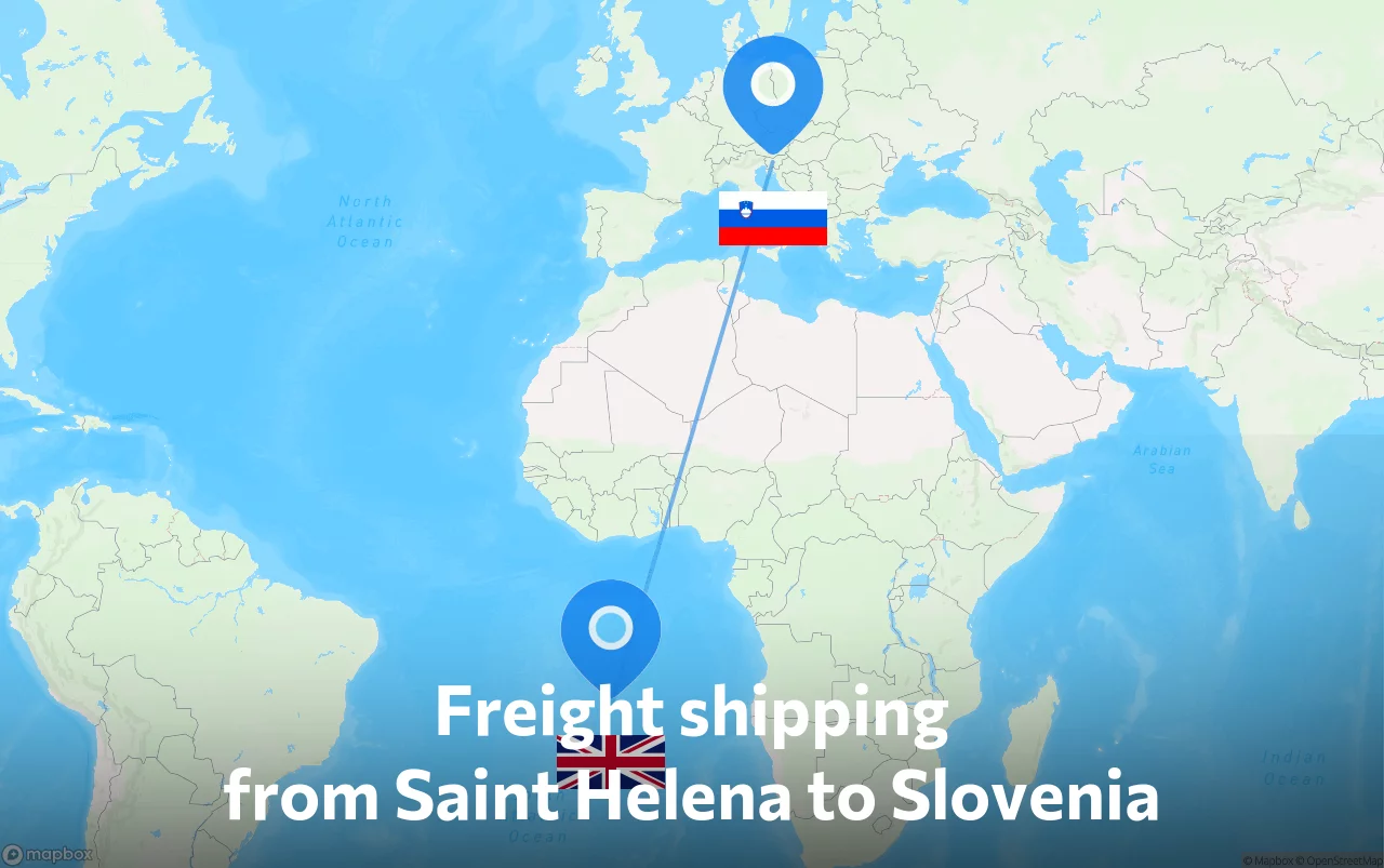 Shipping route from Saint Helena to Slovenia