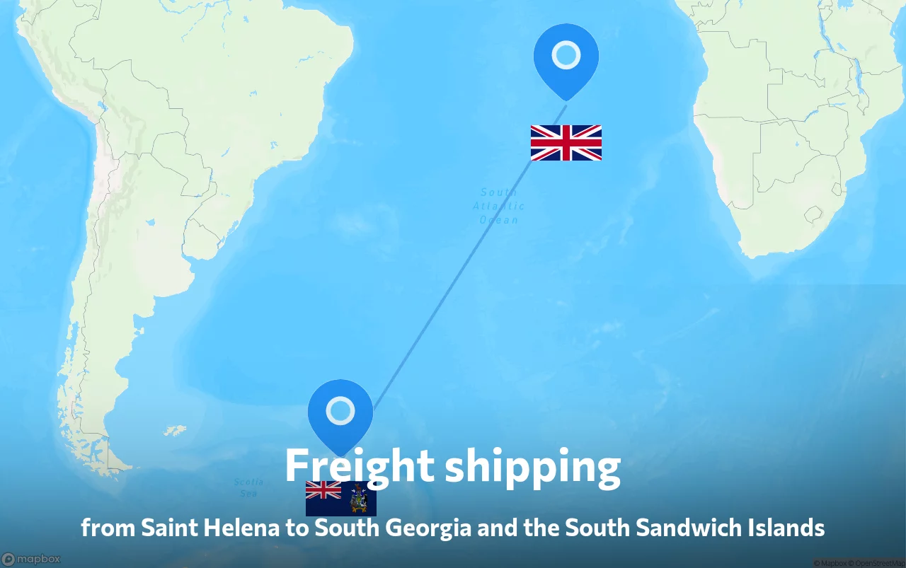 Shipping route from Saint Helena to South Georgia and the South Sandwich Islands