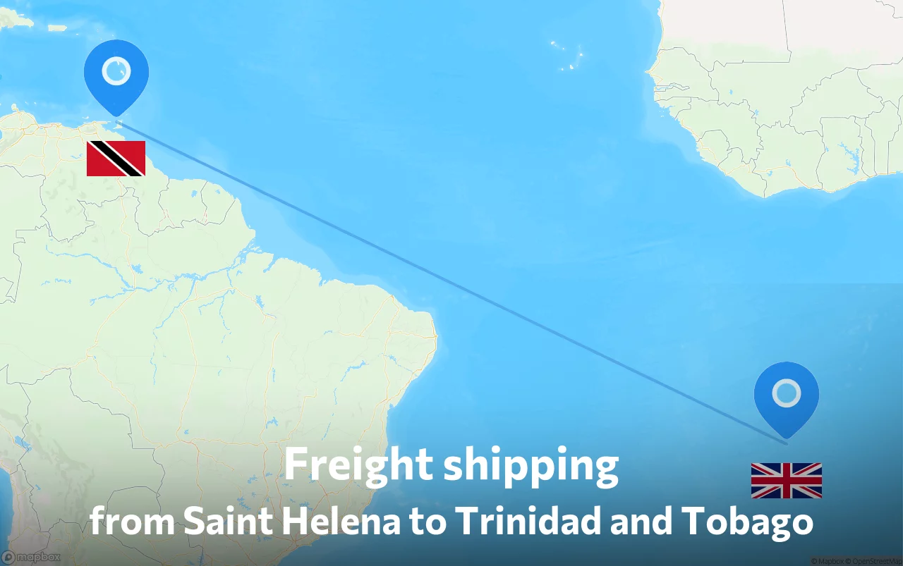 Shipping route from Saint Helena to Trinidad and Tobago