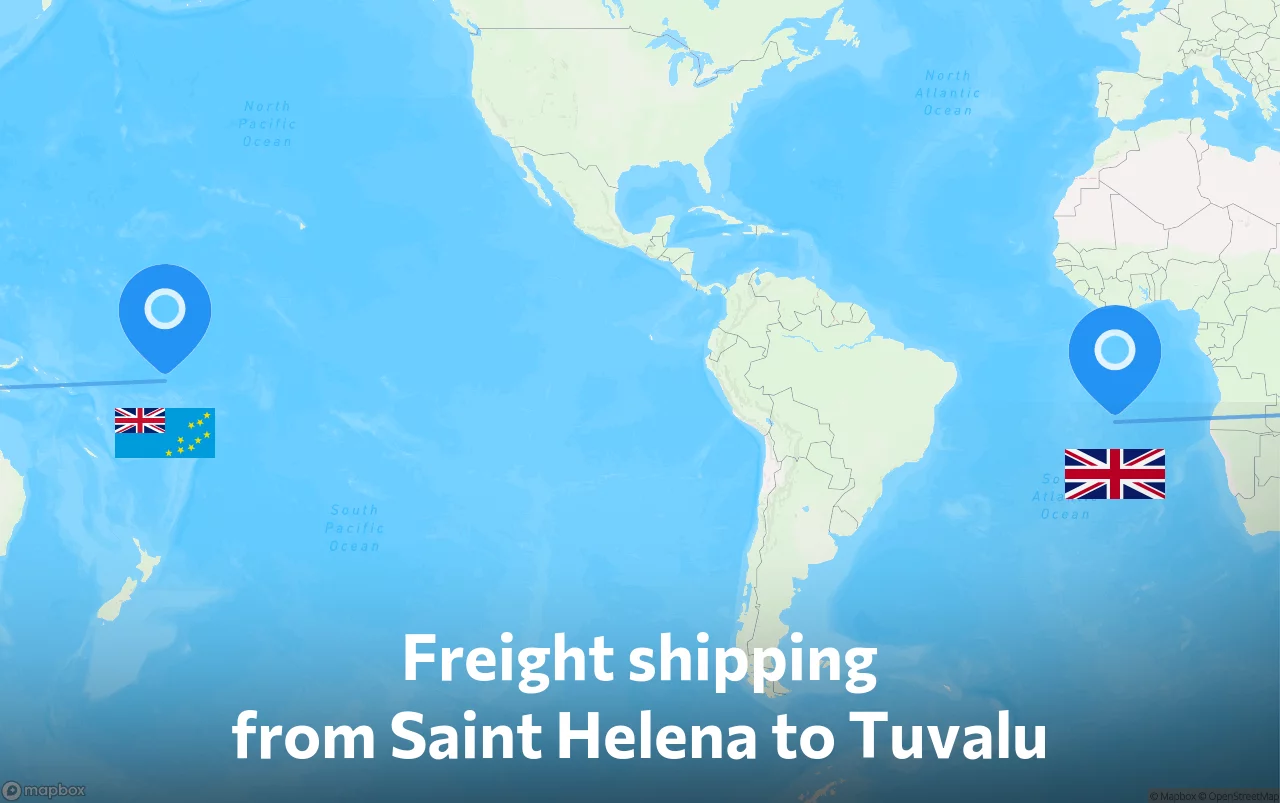 Shipping route from Saint Helena to Tuvalu
