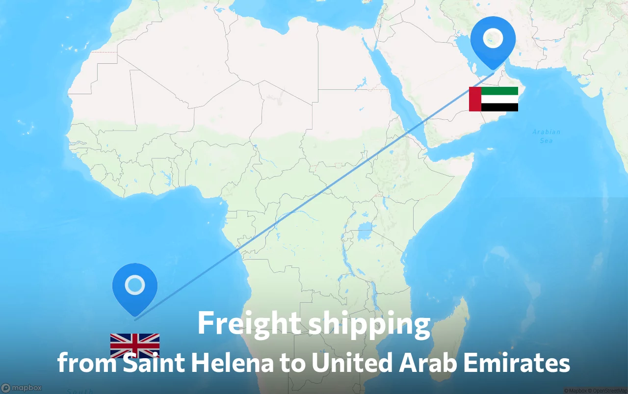 Shipping route from Saint Helena to United Arab Emirates