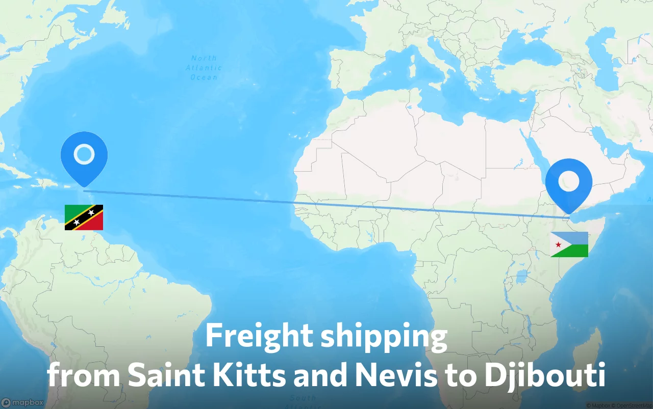 Shipping route from Saint Kitts and Nevis to Djibouti