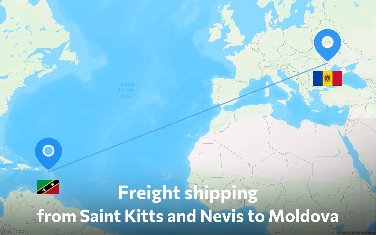 Shipping route from Saint Kitts and Nevis to Moldova