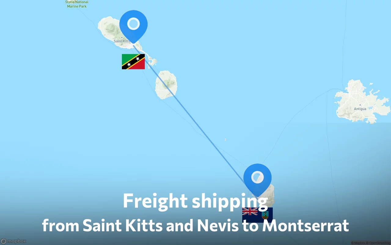Shipping route from Saint Kitts and Nevis to Montserrat