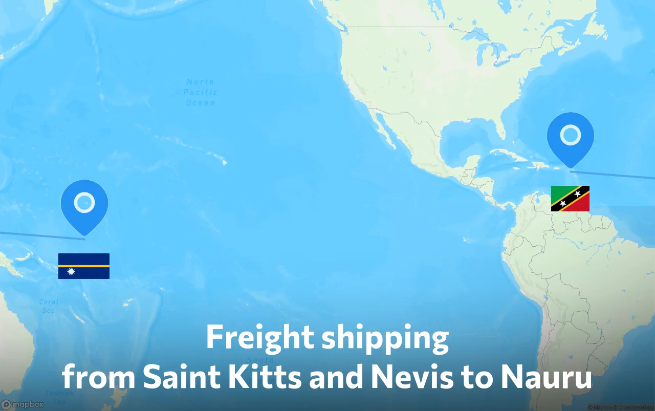 Shipping route from Saint Kitts and Nevis to Nauru