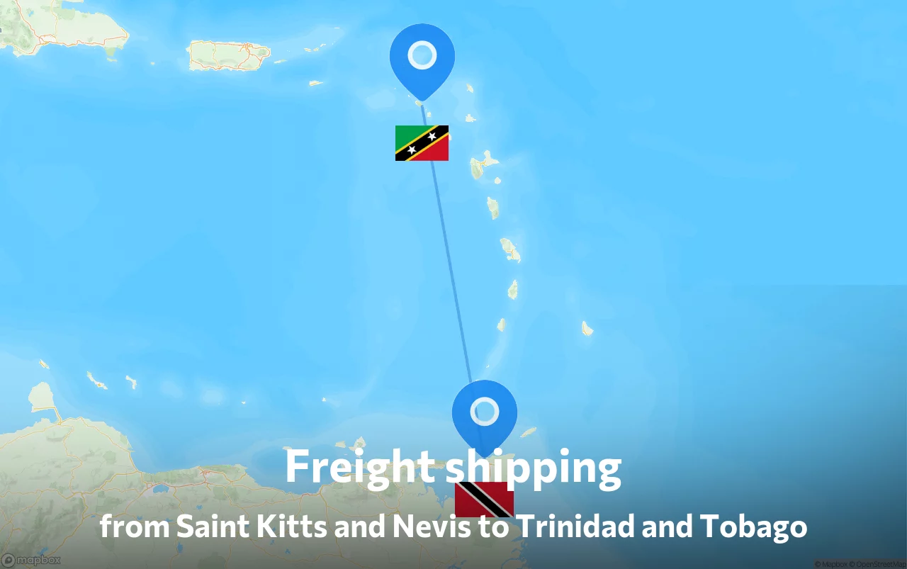 Shipping route from Saint Kitts and Nevis to Trinidad and Tobago