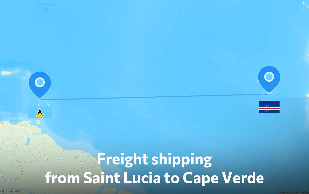 Shipping route from Saint Lucia to Cape Verde