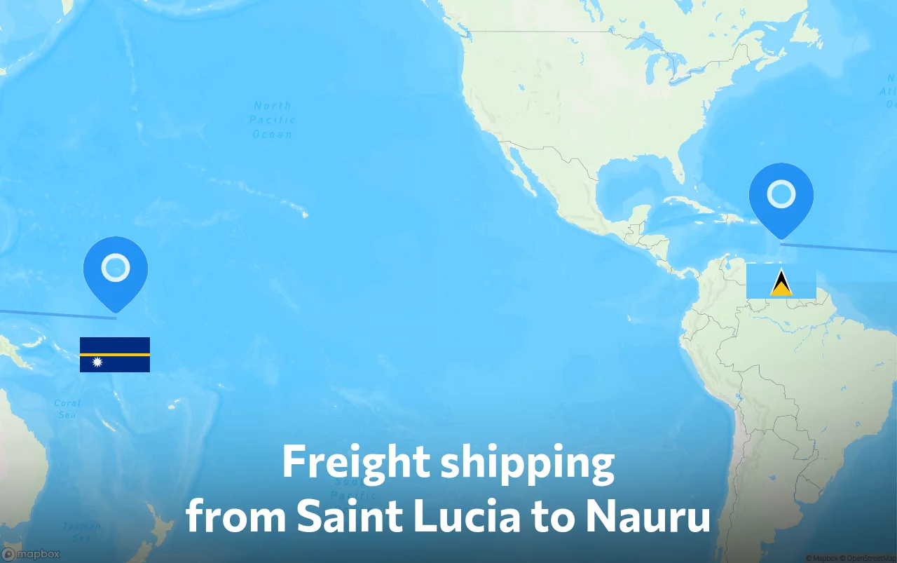 Shipping route from Saint Lucia to Nauru