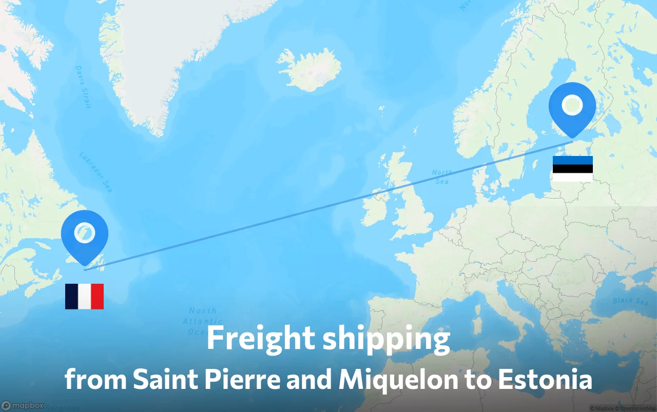 Shipping route from Saint Pierre and Miquelon to Estonia