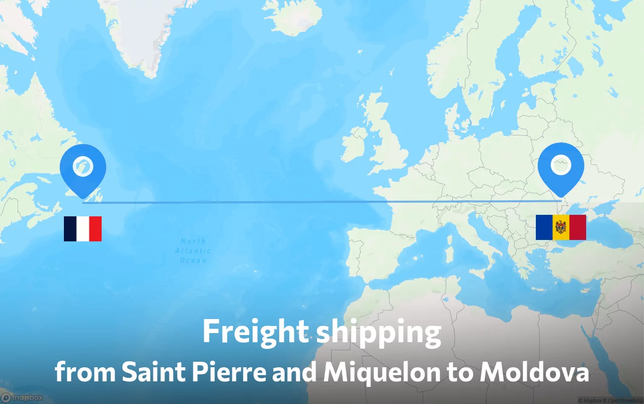 Shipping route from Saint Pierre and Miquelon to Moldova