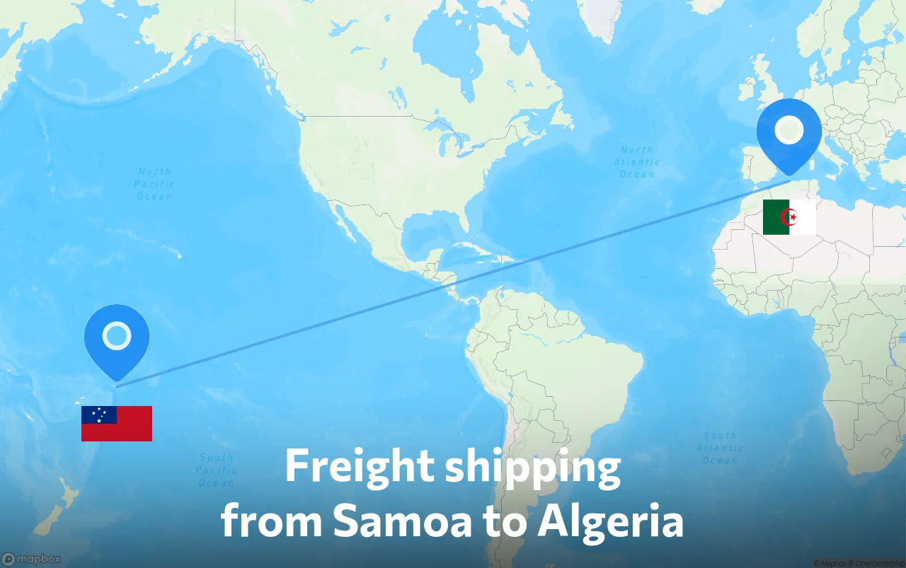 Shipping route from Samoa to Algeria