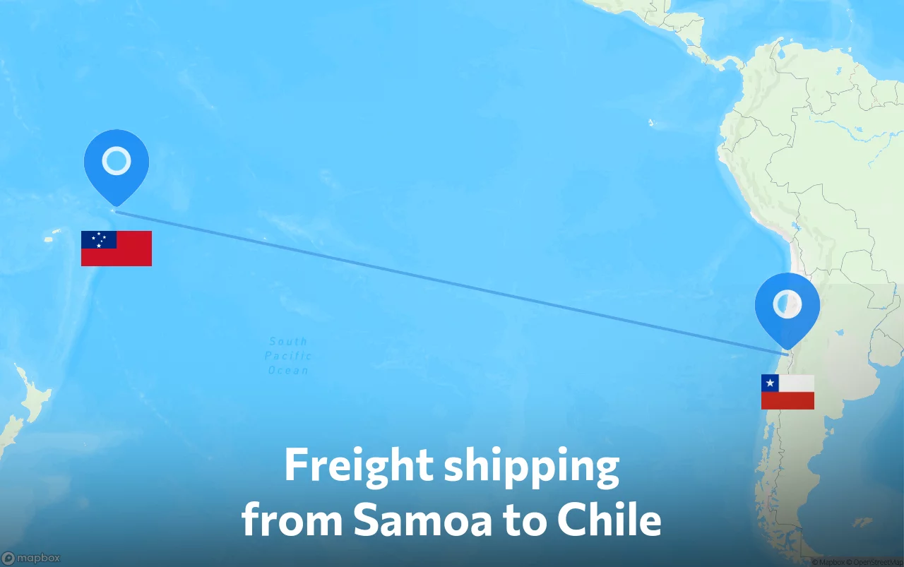 Shipping route from Samoa to Chile