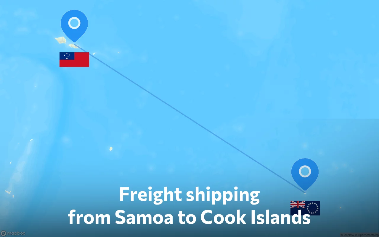 Shipping route from Samoa to Cook Islands