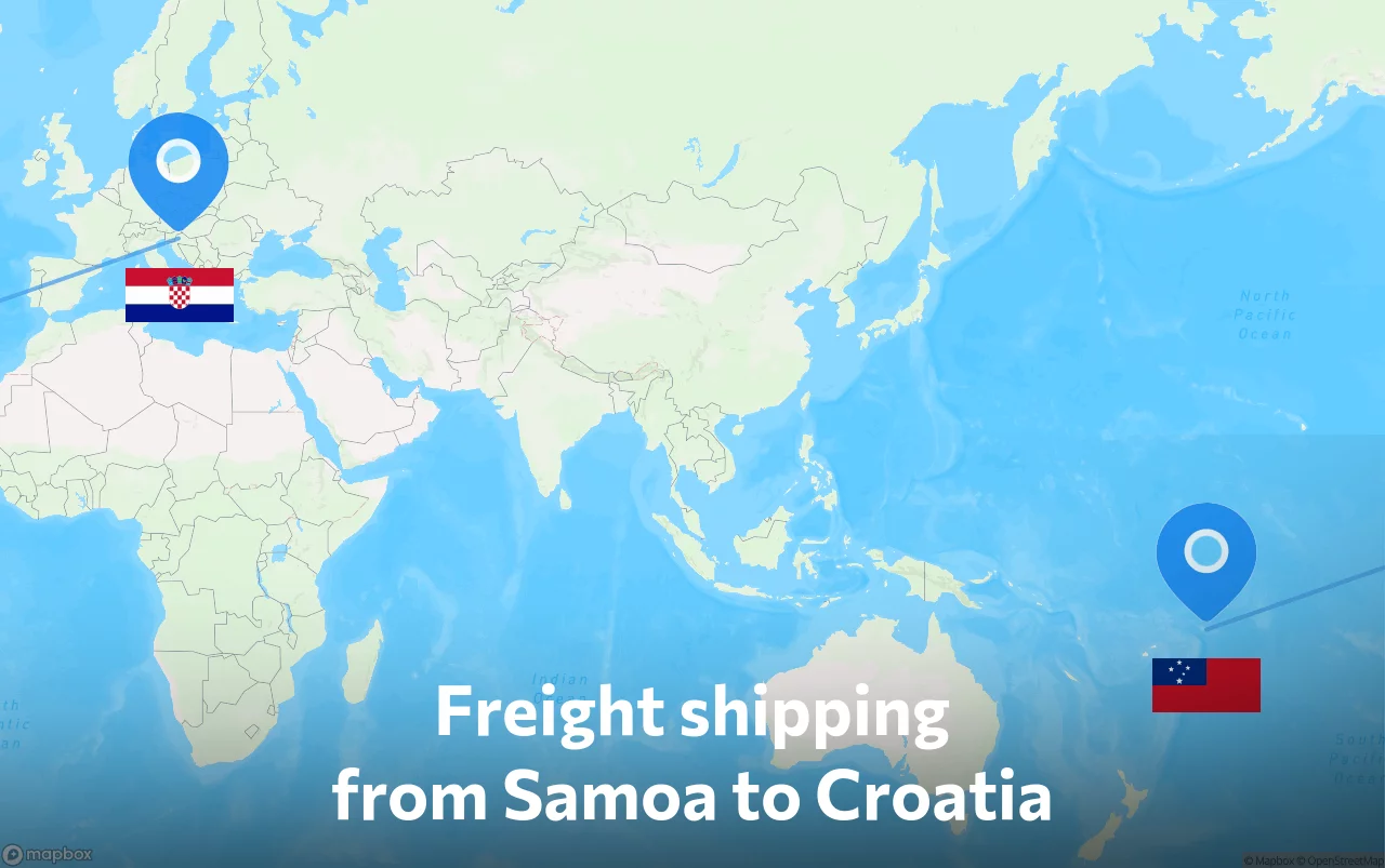 Shipping route from Samoa to Croatia